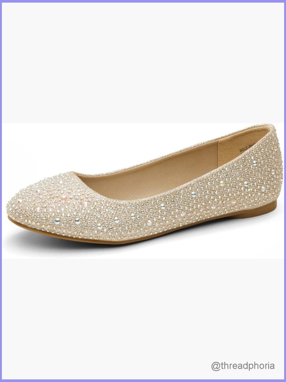 Rhinestone Ballet Flats Round Toe Slip-on Party Wedding Dance Shoes